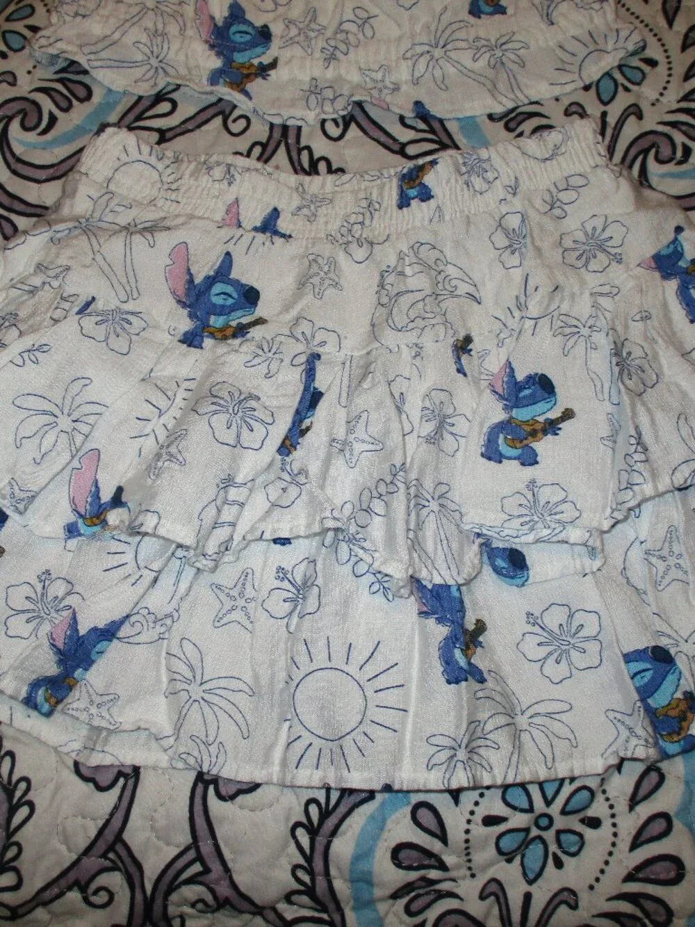 Disney Stitch X Primark Girls Top & Skirt size  3-4